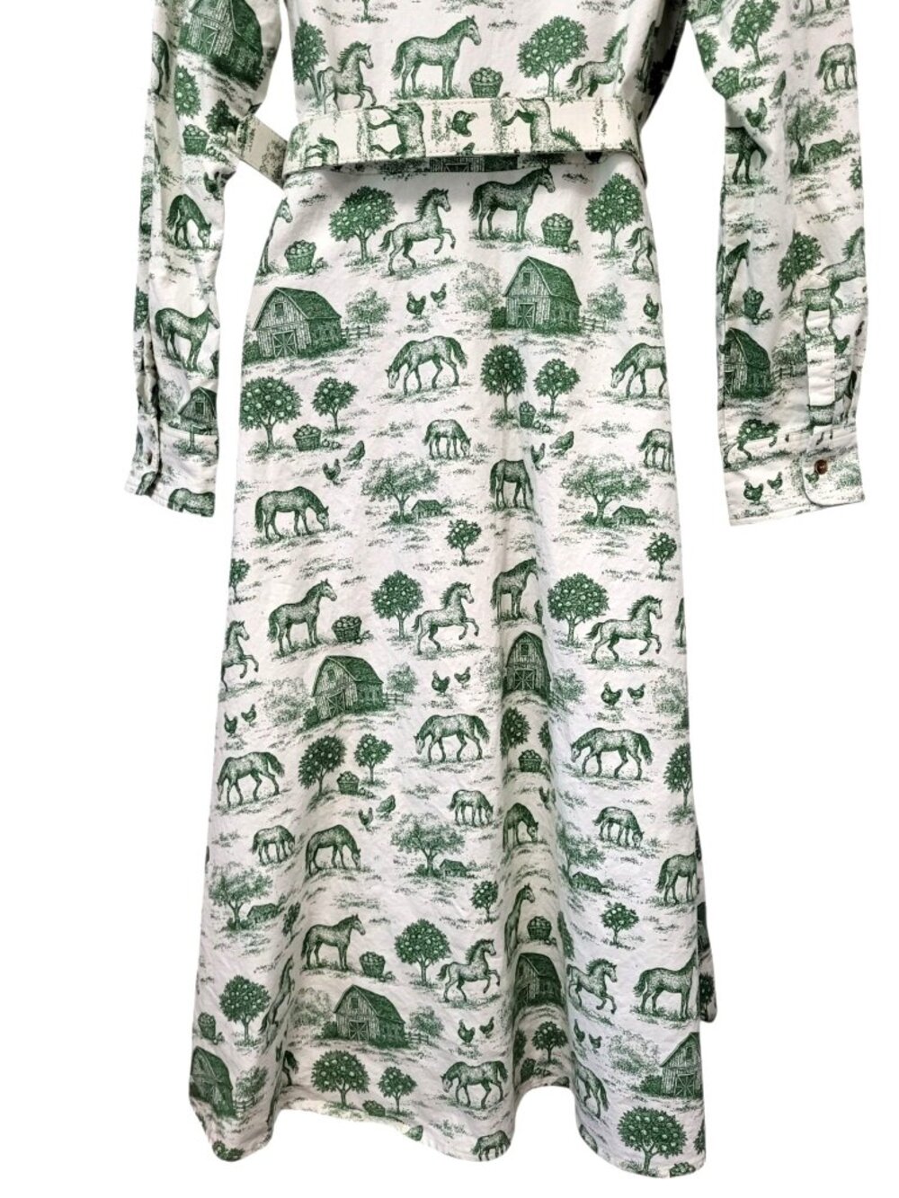 Kiel James Patrick Stonewall Pasture Flannel Dress Belted KJP Midi Maxi - Picture 10 of 15